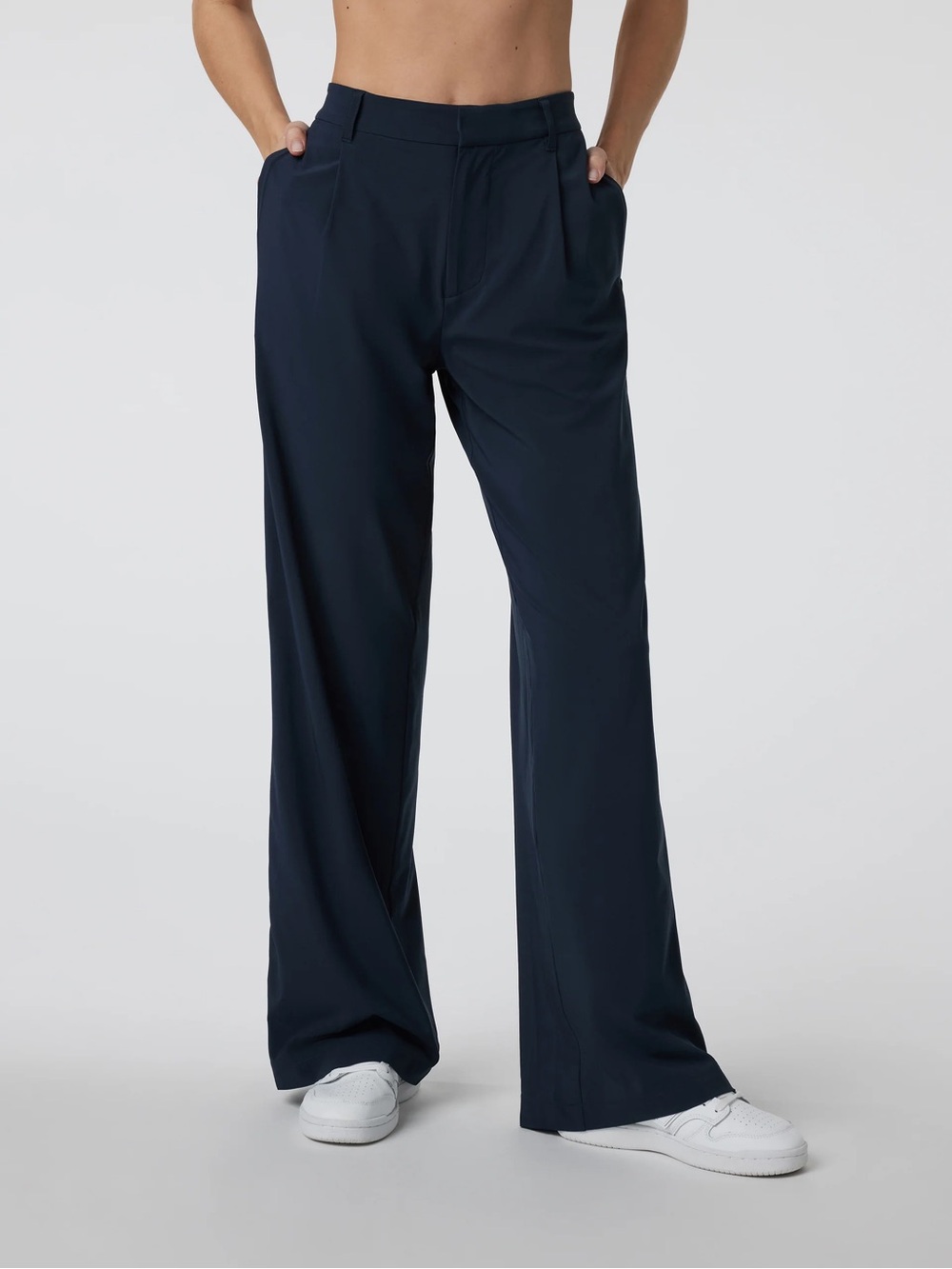 Vuori Navy Wide-Leg Trousers